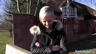 Public Agent Janie Environment gets her pussy splattered with spunk
